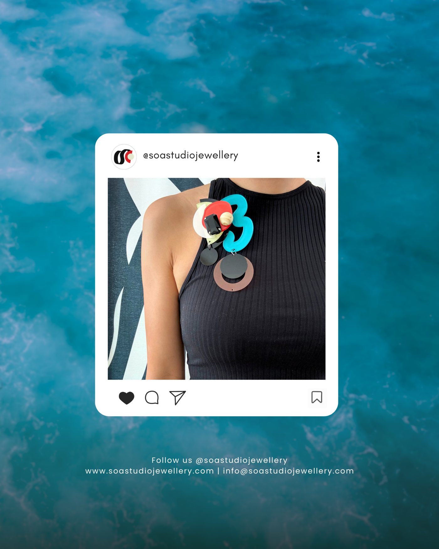 Geometric-Shaped Fashion Brooch in Cerulean Colour