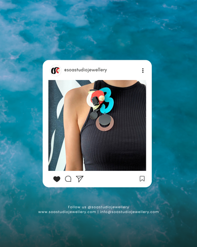 Geometric-Shaped Fashion Brooch in Cerulean Colour